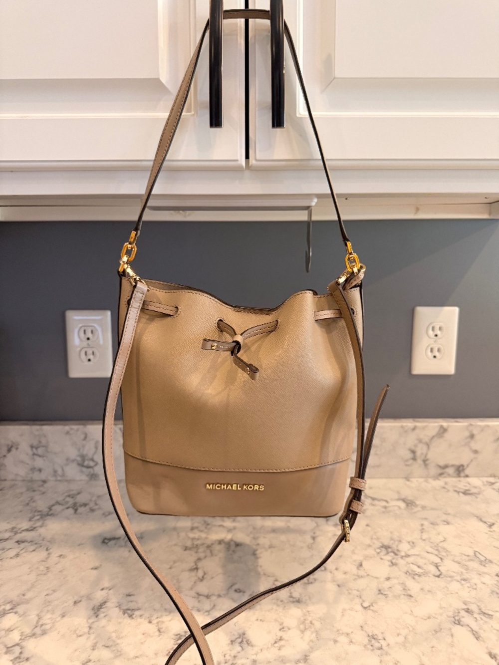 Michael Kors Tan Bucket Bag